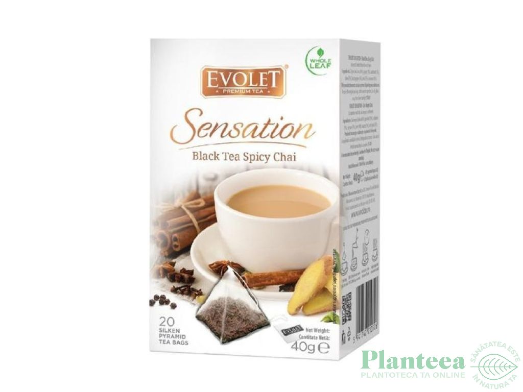 Ceai negru Spicy Chai Sensation piramide 20x2g - EVOLET