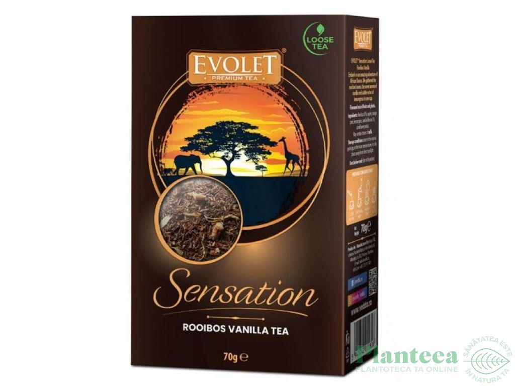 Ceai rooibos vanilie Sensation 70g - EVOLET