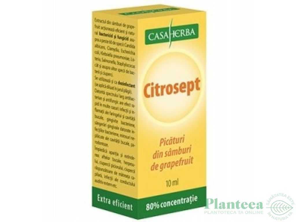 Picaturi samburi grepfrut 80% Citrosept 10ml - CASA HERBA