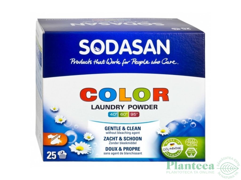 Detergent praf rufe color albe compact 1,2kg - SODASAN