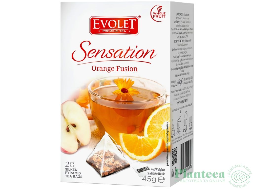 Ceai cu portocala Orange Fusion Sensation piramide 20x2,25g - EVOLET