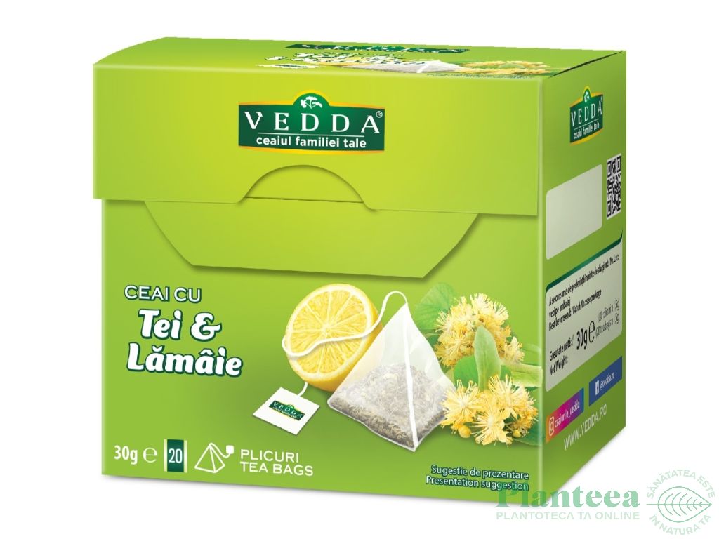 Ceai tei mere lamaie piramide 20x1,5g - VEDDA