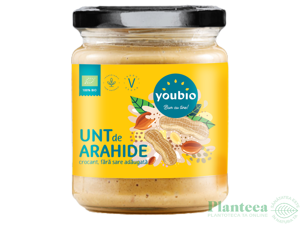 Unt arahide crocant fara zahar fara sare eco 250g - YOUBIO