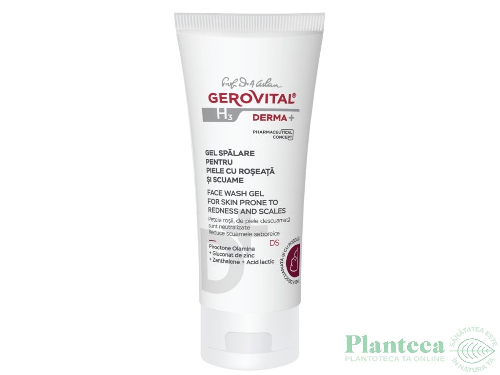 Gel curatare piele roseata scuame 150ml - GEROVITAL H3 DERMA+