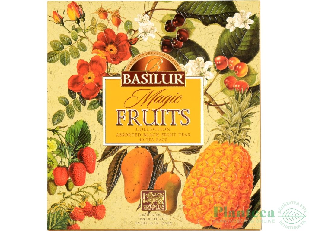 Ceai negru ceylon fructe asortat Magic Fruits 4sort 40dz - BASILUR