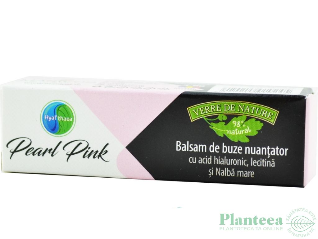 Balsam buze nuantator acid hialuronic nalba mare Pearl Pink 4,8g - VERRE DE NATURE