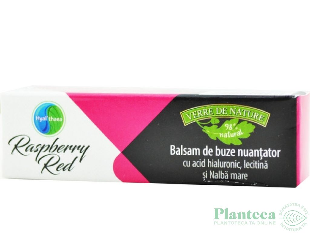 Balsam buze nuantator acid hialuronic nalba mare Raspberry Red 4,8g - VERRE DE NATURE