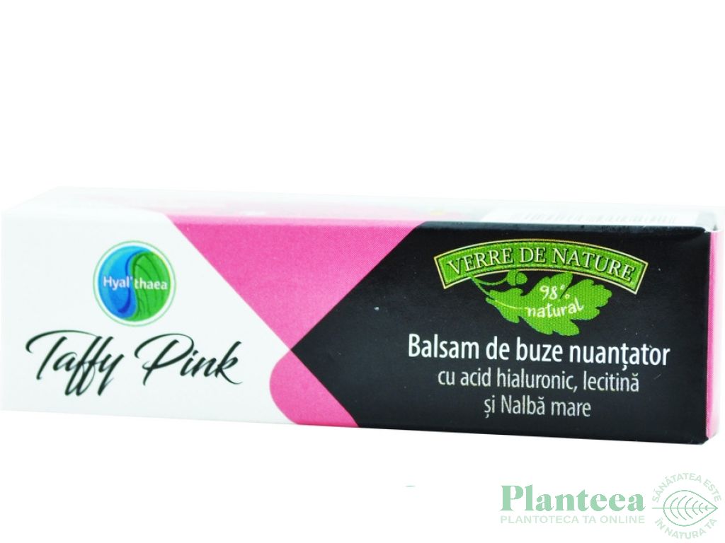 Balsam buze nuantator acid hialuronic nalba mare Taffy Pink 4,8g - VERRE DE NATURE