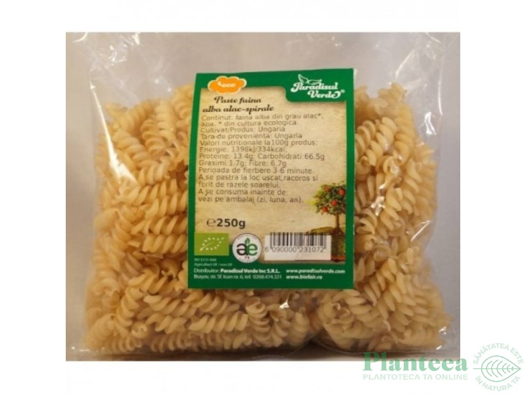 Paste spirale alac semola eco 250g - PARADISUL VERDE