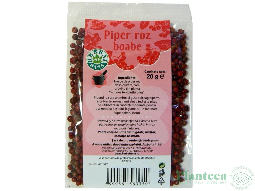 Condiment piper roz boabe 20g - HERBAL SANA