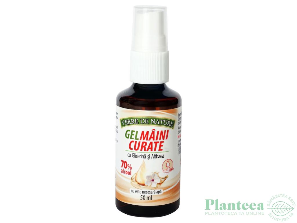 Gel igienizant maini curate 70%alcool glicerina althaea spray 50ml - VERRE DE NATURE