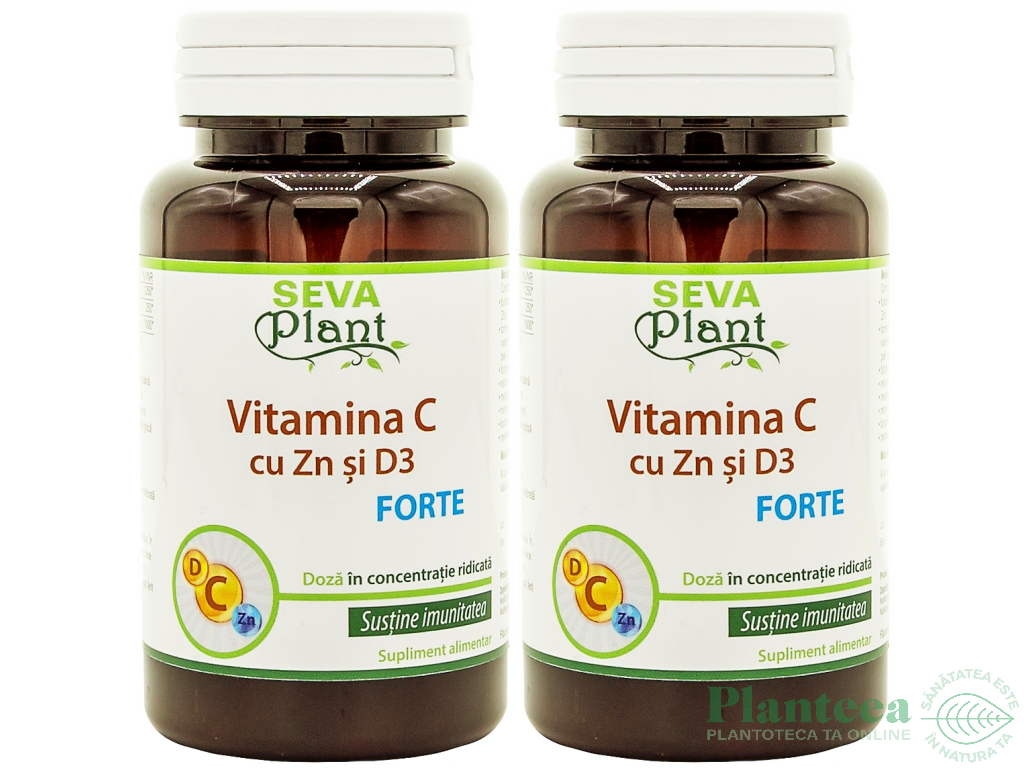 Pachet Vitamina C Zn D3 Forte 2x30cp - SEVA PLANT