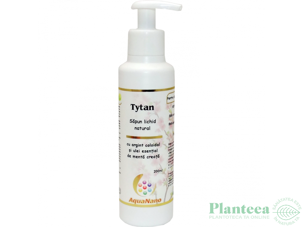 Sapun lichid argint coloidal ulei esential menta creata Tytan 200ml - AQUA NANO