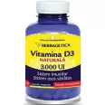 Vitamina D3 naturala 3000ui 120cps - HERBAGETICA