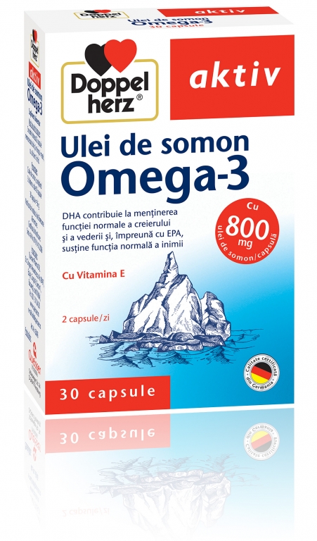 Ulei somon 800mg omega3 E 30cps - DOPPEL HERZ