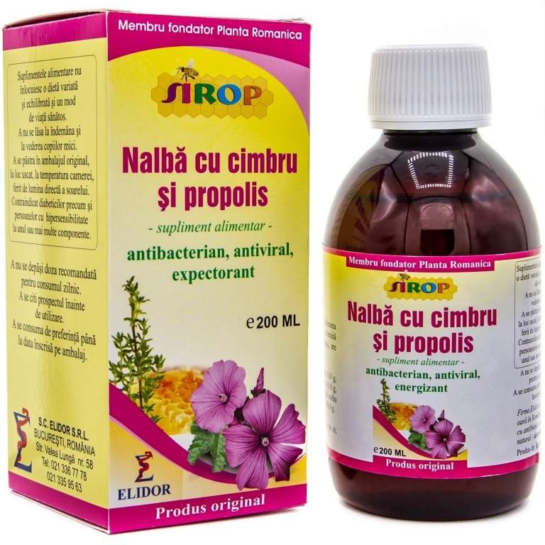 Sirop nalba cimbru propolis 200ml - ELIDOR