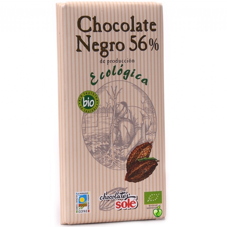 Ciocolata neagra 56%cacao eco 100g - SOLE