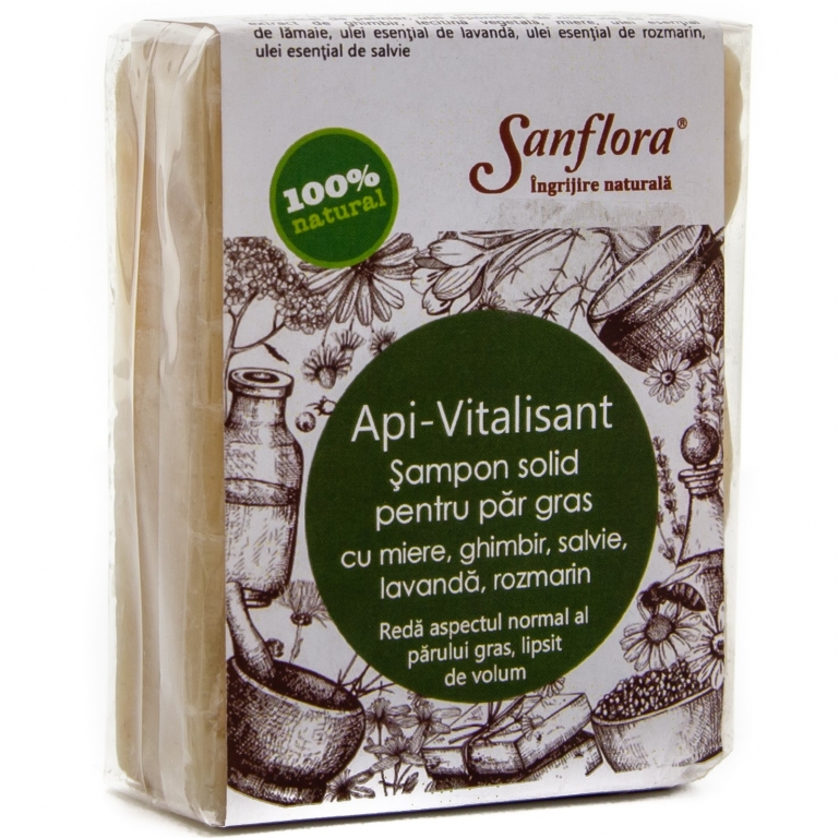 Sampon solid Api Vitalisant par gras 100g - SANFLORA