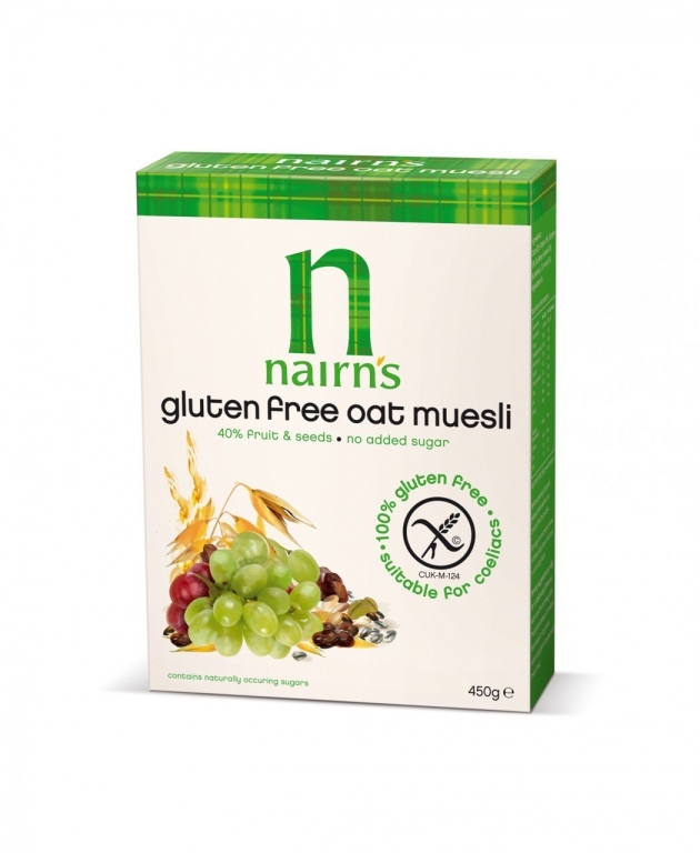 Musli ovaz integral 40%fructe seminte fara gluten 450g - NAIRN`S