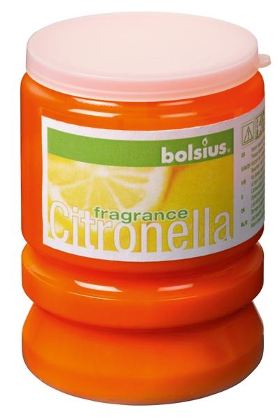 Lumanare parfumata borcan cu capac 30h citronella portocaliu 120g - BOLSIUS