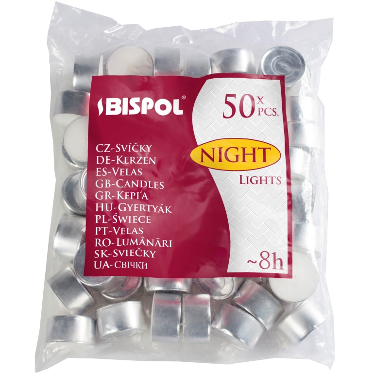 Lumanari pastila neparfumate 8h night lights punga 50b - BISPOL