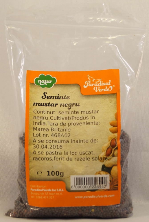 Condiment mustar negru boabe 100g - PARADISUL VERDE