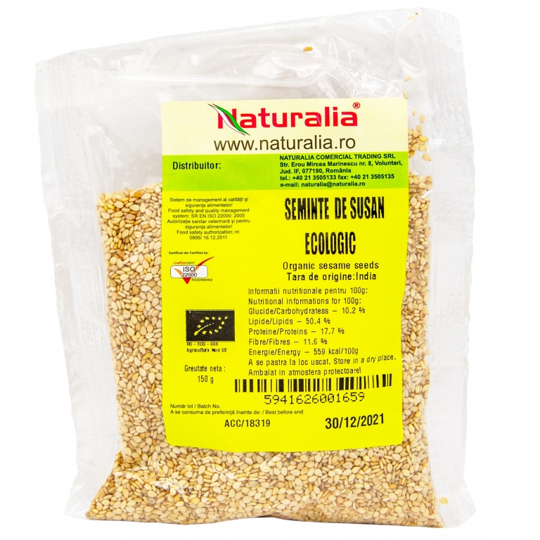 Seminte susan decorticat eco 150g - NATURALIA