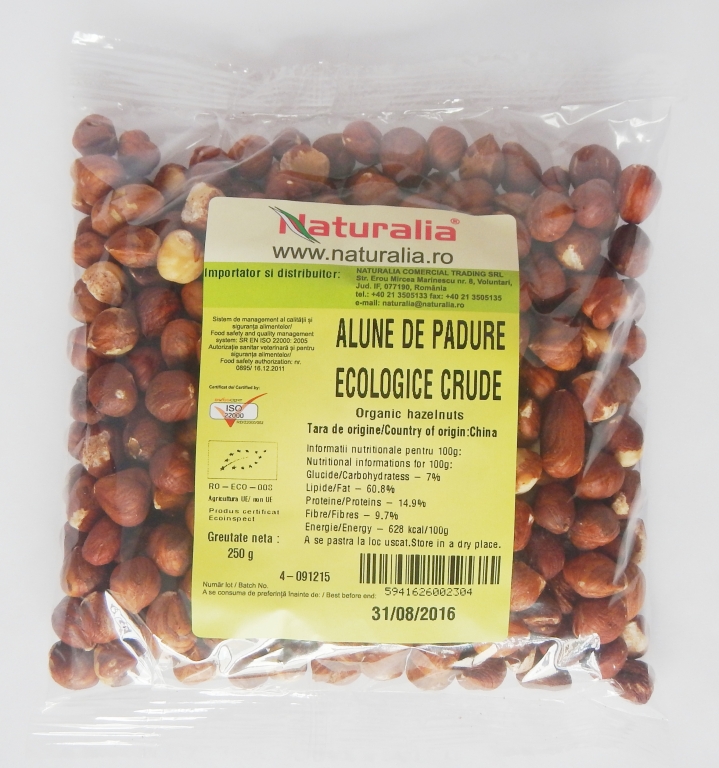 Alune padure crude intregi eco 250g - NATURALIA