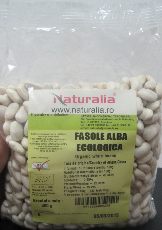 Fasole alba boabe eco 500g - NATURALIA