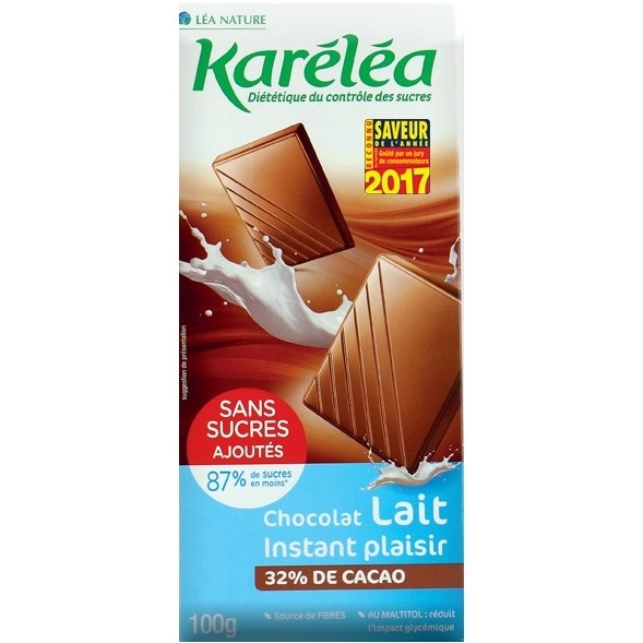 Ciocolata lapte fara zahar 100g - KARELEA