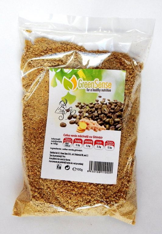 Cafea verde macinata cu ghimbir 100g - GREEN SENSE