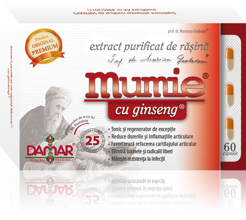 Mumie extract purificat rasina ginseng 60cps - DAMAR