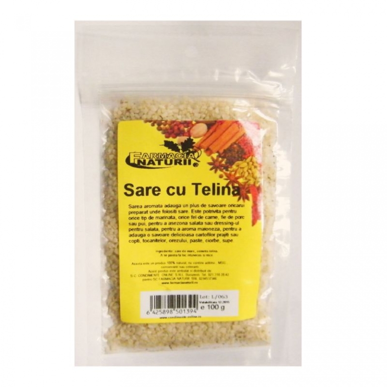 Sare mare cu telina 100g - FARMACIA NATURII