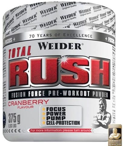 Pulbere Total Rush pre workout merisoare 375g - WEIDER