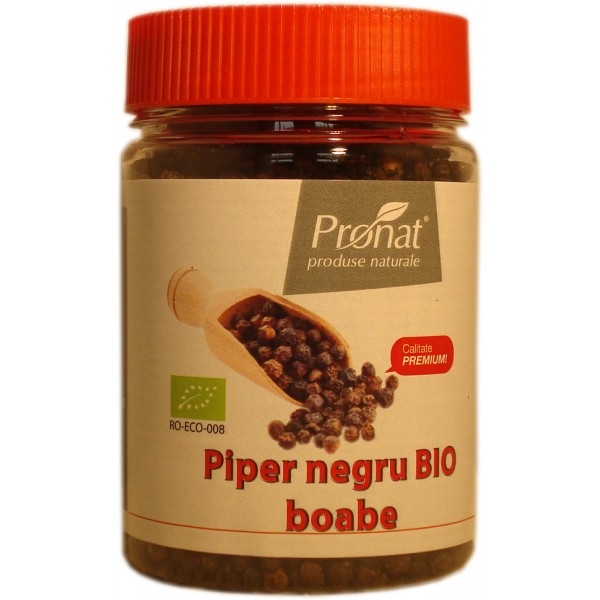 Condiment piper negru boabe eco 140g - PRONAT