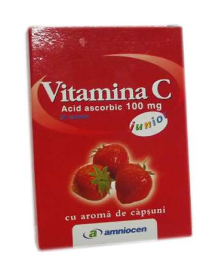 Vitamina C capsuni junior 20cp - AMNIOCEN