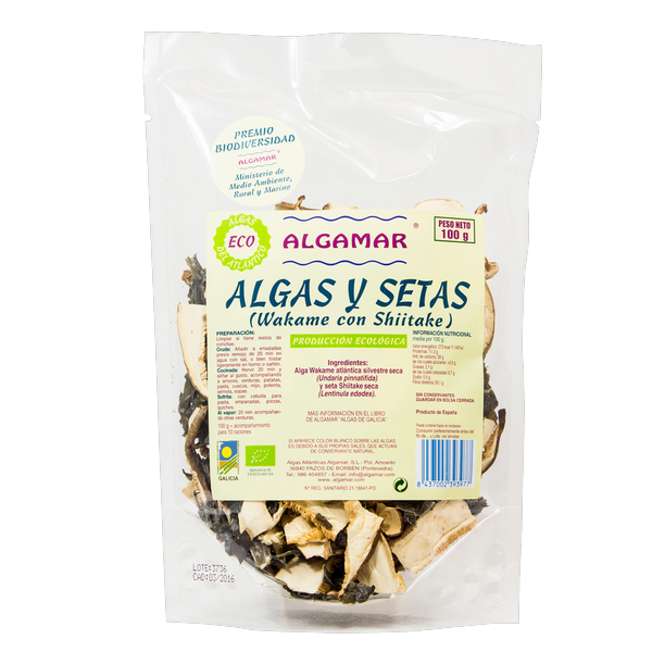 Alge wakame shiitake uscate bio 100g - ALGAMAR