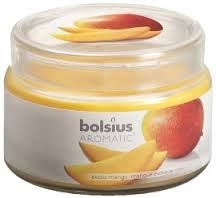 Lumanare parfumata pahar cu capac 26h mango 370g - BOLSIUS