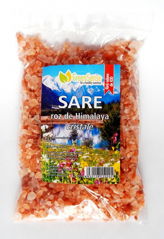 Sare roz cristale Himalaya 200g - GREEN SENSE