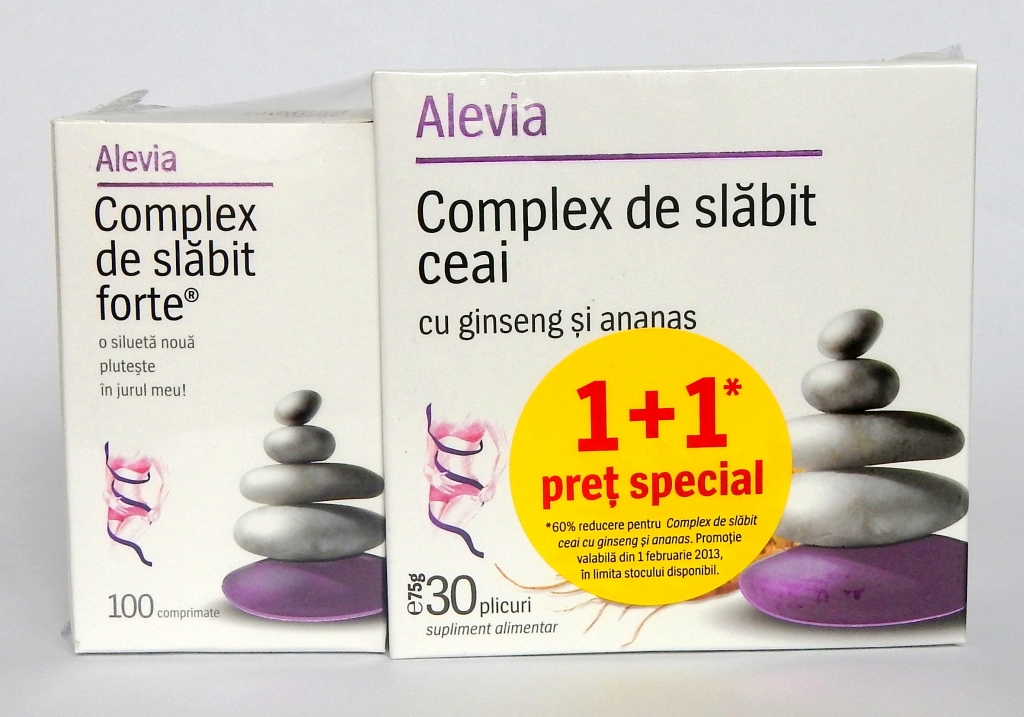 Kit Complex slabit forte {100cp+Ceai ginseng ananas 30dz] 2b - ALEVIA