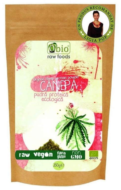 Pulbere proteica canepa raw eco 250g - OBIO