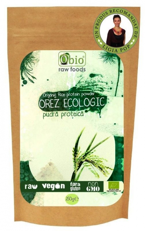 Pulbere proteica orez brun raw eco 250g - OBIO