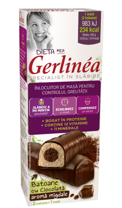 Batoane inlocuire masa ciocolata crema migdale 2x31g - GERLINEA