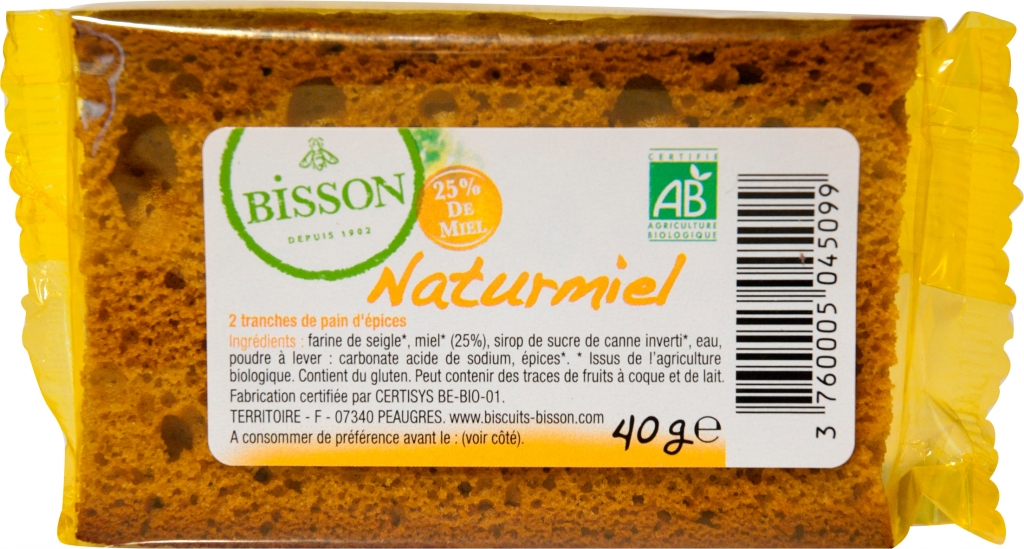 Turta dulce miere Naturmiel eco 2x20g - BISSON