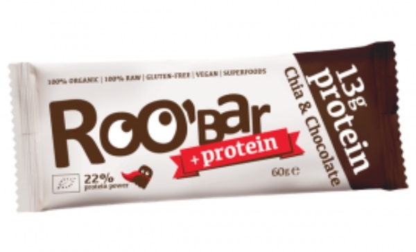 Baton proteic chia ciocolata raw bio 60g - ROOBAR