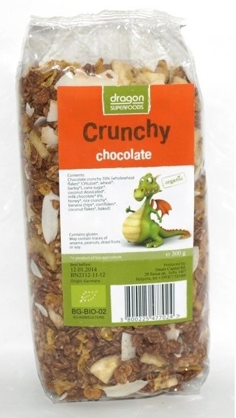 Musli crocant ciocolata eco 300g - DRAGON SUPERFOODS