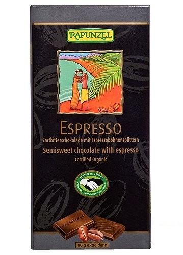 Ciocolata neagra 55% espresso eco 80g - RAPUNZEL