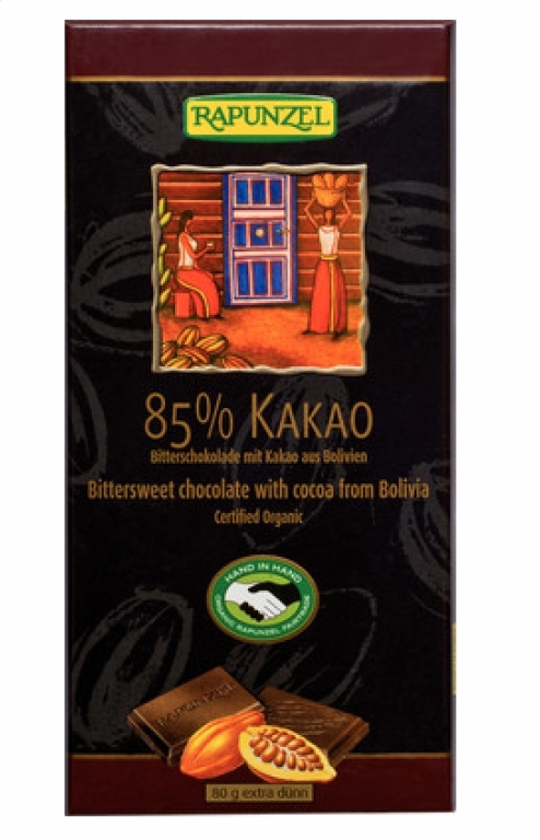 Ciocolata neagra 85%cacao eco 80g - RAPUNZEL