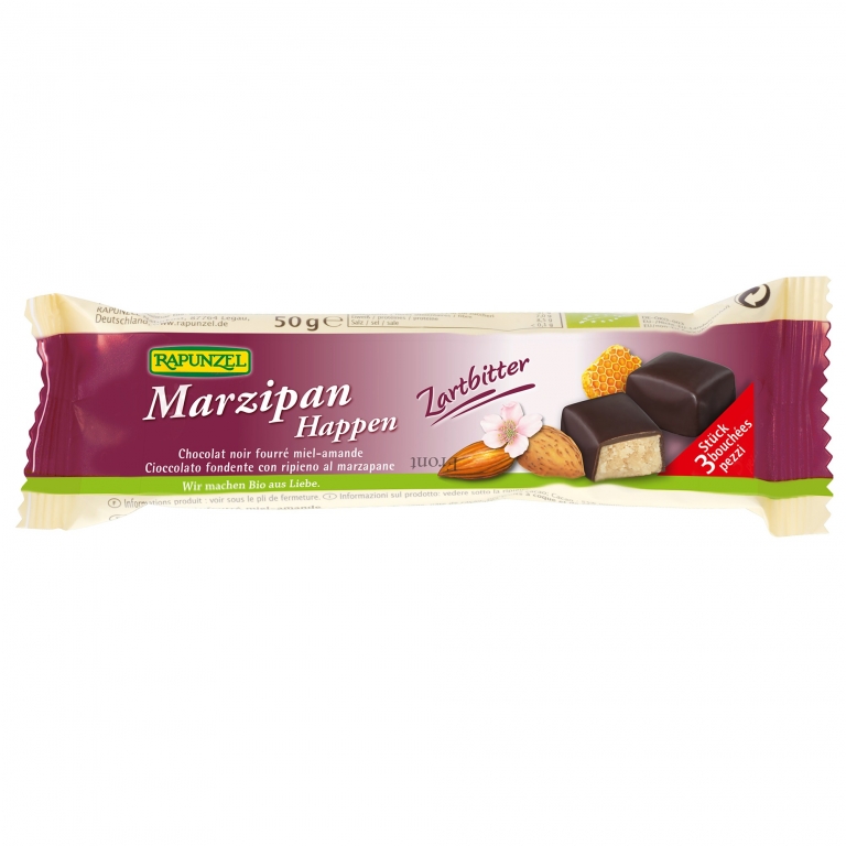 Baton martipan glazura ciocolata amaruie eco 50g - RAPUNZEL