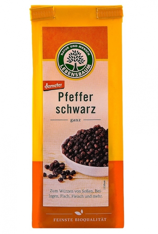 Condiment piper negru boabe eco 50g - LEBENSBAUM